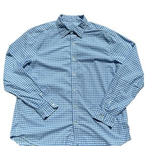 Vineyard Vines Shirt Mens XL Blue Check On The Go Performance Brrr Long Sleeve
